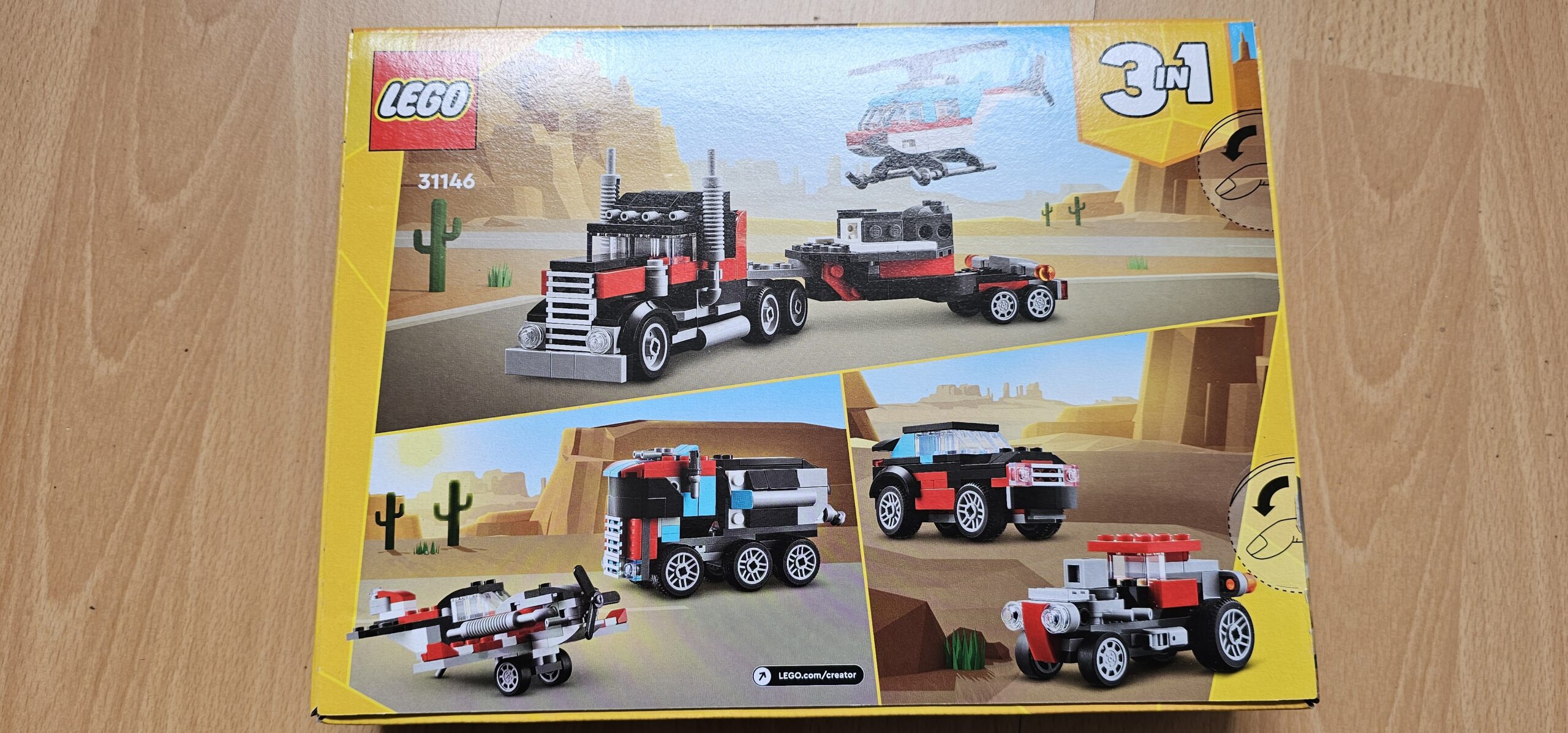 Lego® 31146 Creator 3 in 1 Tieflader mit Hubschrauber – Bild 2