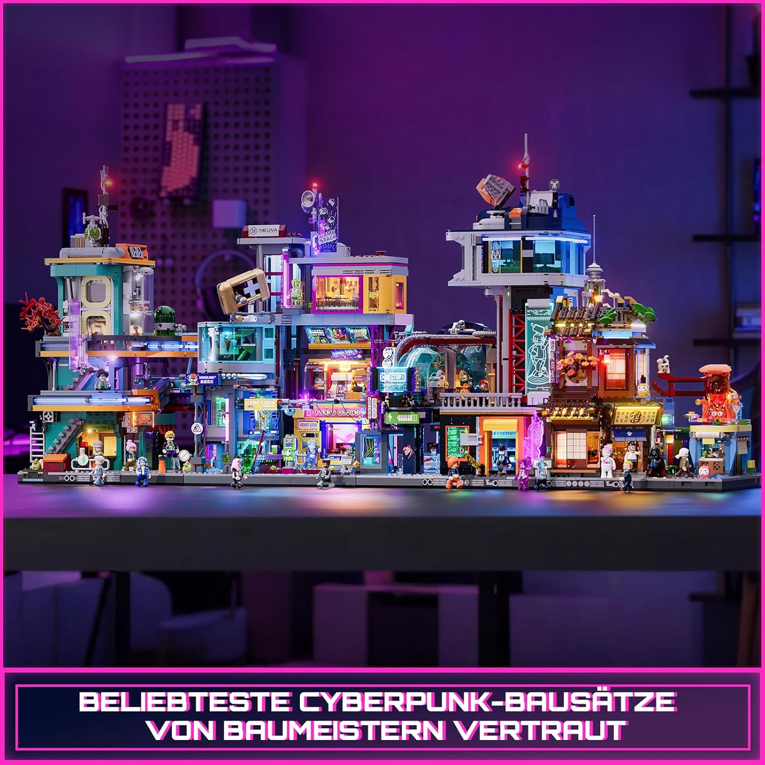 Lumibricks Funwhole F9042 & F9073 & L9095 & L9098 Cyberpunkt Neoncity KOMPLETTSET NEU (Lieferzeit ca. 2 Wochen)