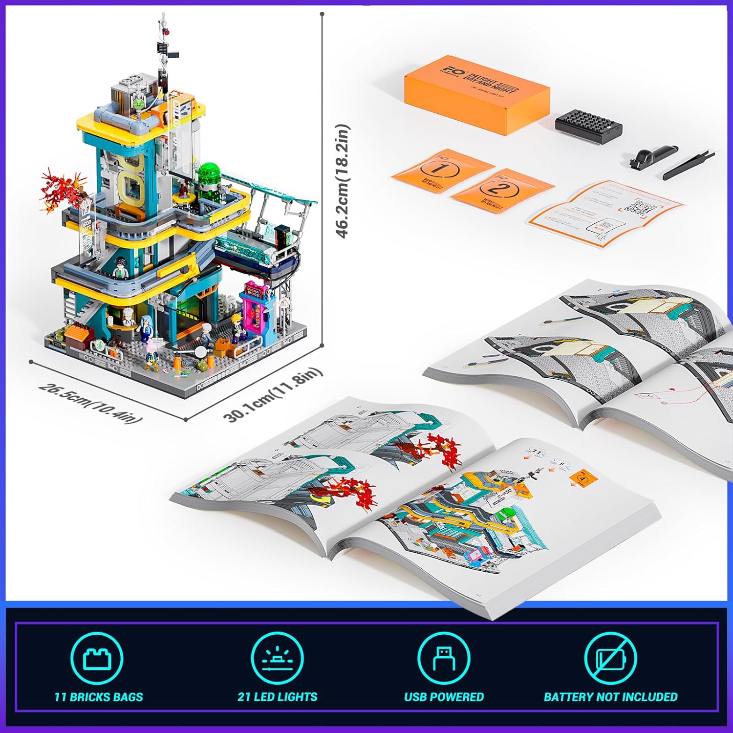 Lumibricks Funwhole F9042 & F9073 & L9095 & L9098 Cyberpunkt Neoncity KOMPLETTSET NEU (Lieferzeit ca. 2 Wochen) – Bild 4