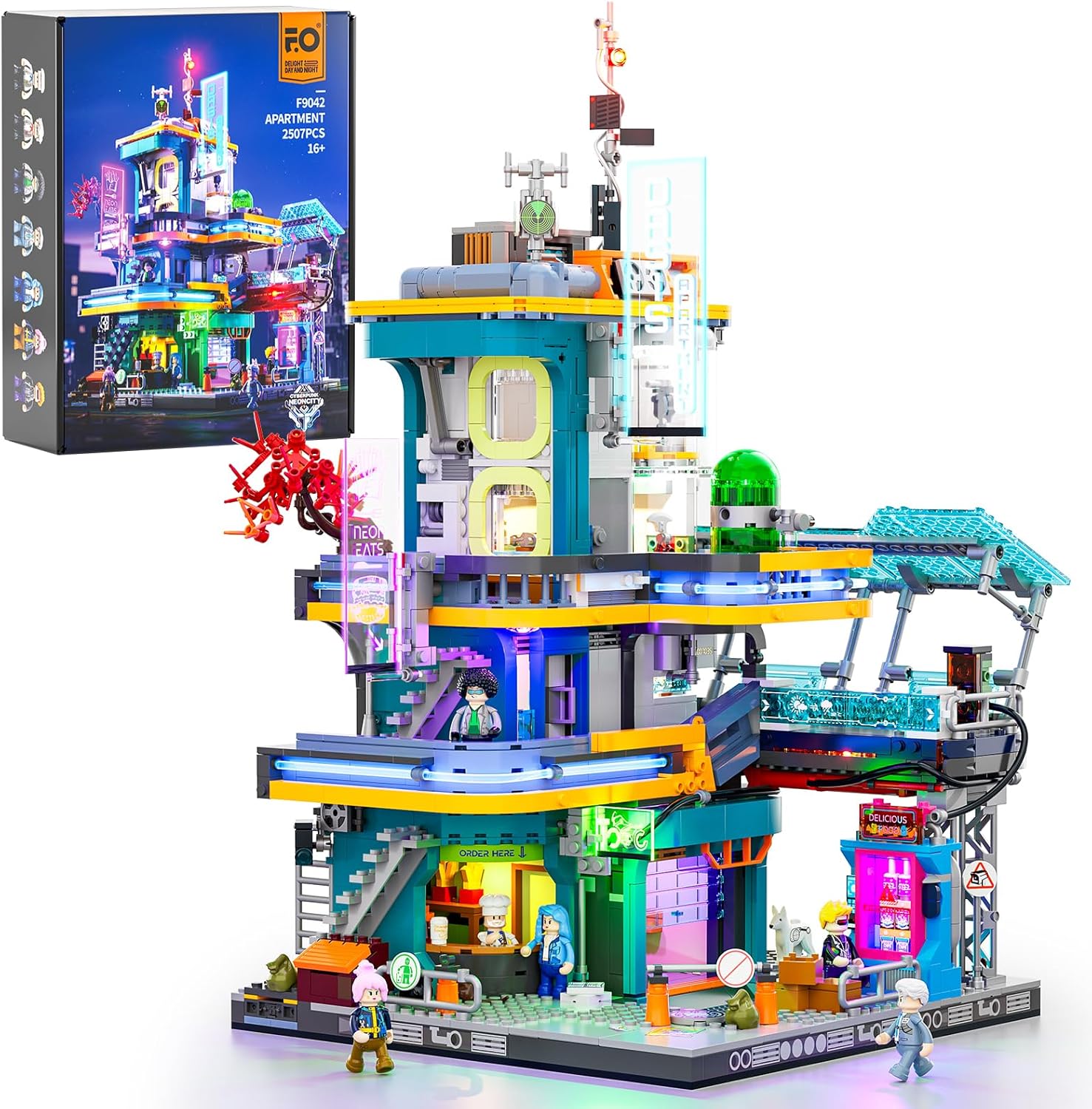 Lumibricks Funwhole F9042 & F9073 & L9095 & L9098 Cyberpunkt Neoncity KOMPLETTSET NEU (Lieferzeit ca. 2 Wochen) – Bild 3