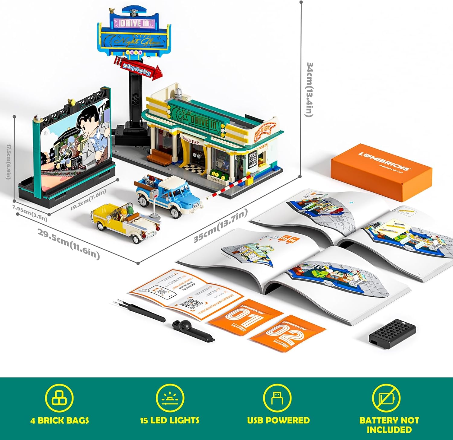 Lumibricks Funwhole L9081 Night Glow Drive-in – Bild 2